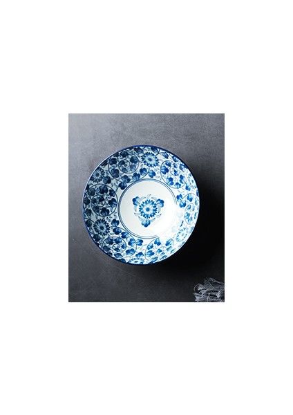 1 Adet Japon Kase Ramen Noodle Kase Mavi ve Beyaz Seramik Yemek Salatası Pirinç Meyve Çorbası Kase 8.5 Inç | Kaseler (Yurt Dışından) modelleri