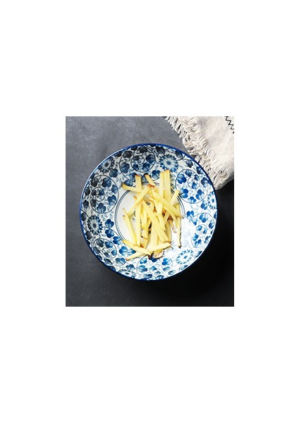1 Adet Japon Kase Ramen Noodle Kase Mavi ve Beyaz Seramik Yemek Salatası Pirinç Meyve Çorbası Kase 8.5 Inç | Kaseler (Yurt Dışından) fırsatları