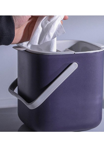 Taşınabilir 2 Katmanlı Plastik Mutfak Atık Çöp Kutusu Kolu Kompost ile Dantelli Çöp Kutusu Çöp Konteyner Organizatör Ev Ki | Çanta ve sepet (Yurt Dışından)