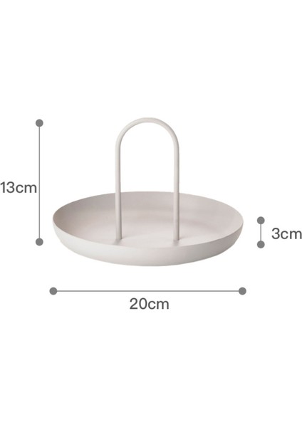 Plastik Nordic Beyaz Yuvarlak Takı Tepsi Oturma Odası Mutfak Masa Yemek Yüzük Tepsileri Depolama Kanepe Tepsi Kolu Dekor ile | Depolama Tepsileri (Yurt Dışından)