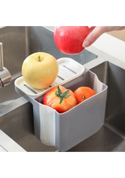 Çift Vantuz Asılı Lavabo Tahliye Sepeti Ev Mutfak Jy Için Katlanabilir Saklama Kutusu | Çanta ve sepet (Yurt Dışından)