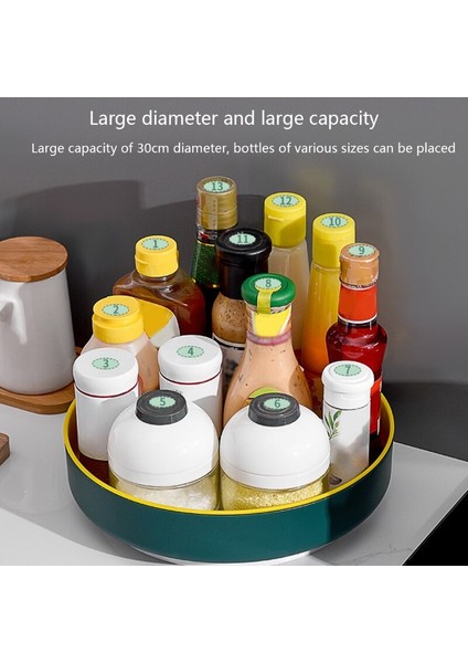 360 ° Dönen Depolama Rafı Çok Fonksiyonlu Baharat Organizatör Raf Yağsız Kaymaz Mutfak Malzemeleri Tutucu | Çanta ve sepet (Yurt Dışından) fırsatları