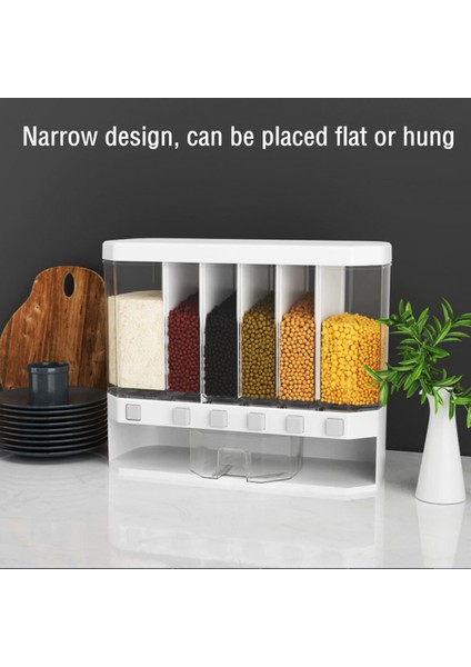 Mutfak Taneleri Depolama Dağıtıcı Duvara Monte Konteyner Pirinç Varil Mühürlü Kuru Gıda Basın Konteyner Tahıl Kutusu | Şişeler, Kavanozlar ve kutular (Yurt Dışından) fırsatları