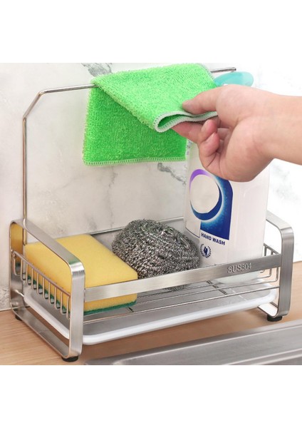 Mutfak Lavabo Depolama Raf 304 Paslanmaz Çelik Sünger Temiz Topu Scrubbers Fırça Için Dayanıklı Pratik Organizatör Tutucu Braketi | Depolama Tutucular ve raflar (Yurt Dışından)