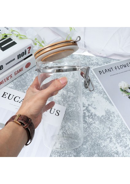 Paslanmaz Çelik Hava Geçirmez Depolama Kavanoz Klip Üst Bambu Kapakları Mühürlü Teneke Kutu Gıda Saklama Kabı Mutfak Organizatör Için | Şişeler, Kavanozlar ve kutular (Yurt Dışından) fiyatları