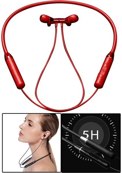 Bt5.0 Akıllı Telefonlar Bilgisayar Oyun Kırmızı Için Kablosuz Boyun Bandı Kulaklık Su Geçirmez (Yurt Dışından) modelleri