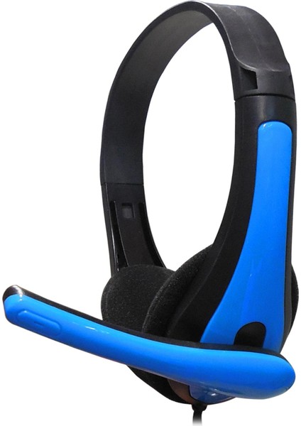 Kablolu Kulaklıklar 3.5mm Ses Jakı Bilgisayar Tabletleri Için Mikrofon İle Genç Mavi (Yurt Dışından)