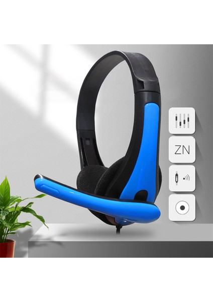 Kablolu Kulaklıklar 3.5mm Ses Jakı Bilgisayar Tabletleri Için Mikrofon İle Genç Mavi (Yurt Dışından) fiyatları