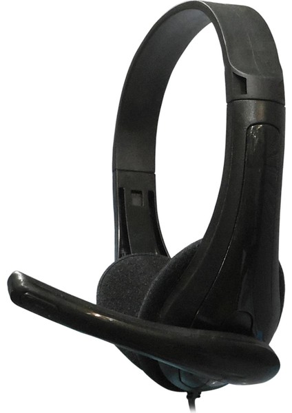 Kablolu Kulaklıklar 3.5mm Ses Jakı Bilgisayar Tabletleri Için Mikrofon İle Genç Siyah (Yurt Dışından)