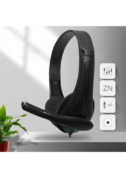 Kablolu Kulaklıklar 3.5mm Ses Jakı Bilgisayar Tabletleri Için Mikrofon İle Genç Siyah (Yurt Dışından) fiyatları