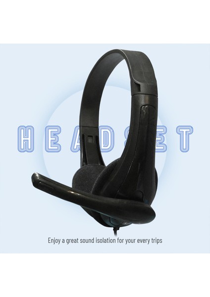 Kablolu Kulaklıklar 3.5mm Ses Jakı Bilgisayar Tabletleri Için Mikrofon İle Genç Siyah (Yurt Dışından) fırsatları