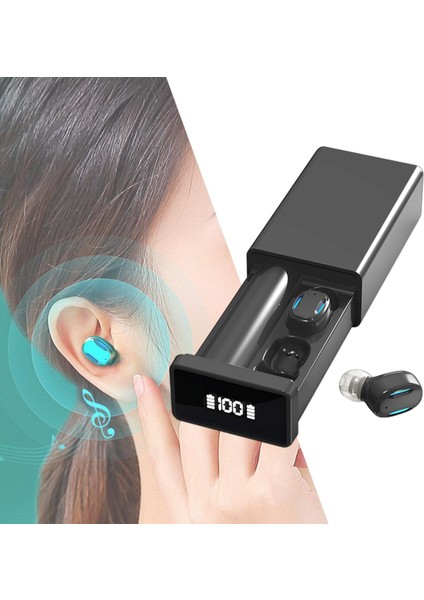 Kulak Kulaklıklar Kulakiçi Bluetooth Kablosuz 2200mah Şarj Kutusu Evrensel Siyah (Yurt Dışından) modelleri