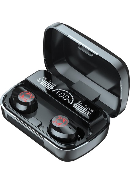 Gerçek Kablosuz Kulakiçi Derin Bass Dahili Mikrofonda Dahili Ses Sesli Summon Spor Salonu Açık Siyah (Yurt Dışından)