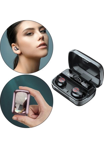 Gerçek Kablosuz Kulakiçi Derin Bass Dahili Mikrofonda Dahili Ses Sesli Summon Spor Salonu Açık Siyah (Yurt Dışından) modelleri