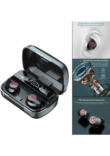 Gerçek Kablosuz Kulakiçi Derin Bass Dahili Mikrofonda Dahili Ses Sesli Summon Spor Salonu Açık Siyah (Yurt Dışından) fırsatları