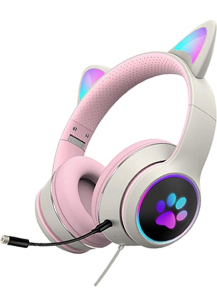 Kablolu Kulaklık Bas Stereo Rgb Işık Kulaklıklar Tablet Pc Gürültü Iptal Gri (Yurt Dışından) fiyatları