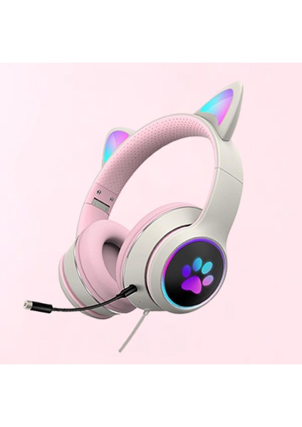 Kablolu Kulaklık Bas Stereo Rgb Işık Kulaklıklar Tablet Pc Gürültü Iptal Gri (Yurt Dışından) indirimleri