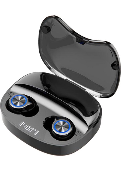 Mini Sweatprooth Bluetooth Kulaklık 2000mah Kutusu Kulaklıklar Müzik Kulaklıklar Mic Siyah (Yurt Dışından)