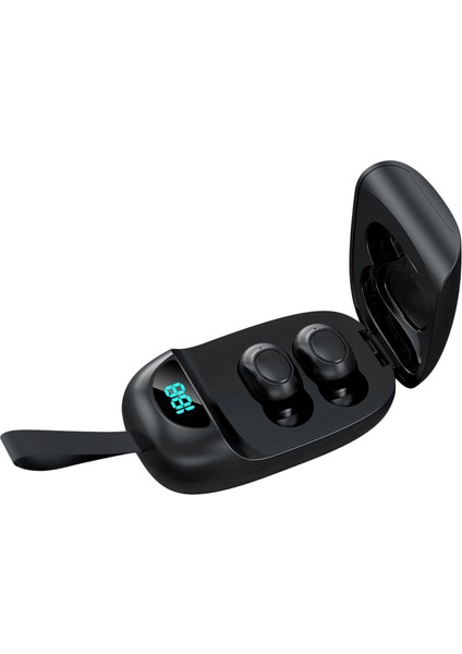 Js25 Spor Stereo Kulaklık Kulakiçi W / Şarj Kılıfı Siyah (Yurt Dışından)