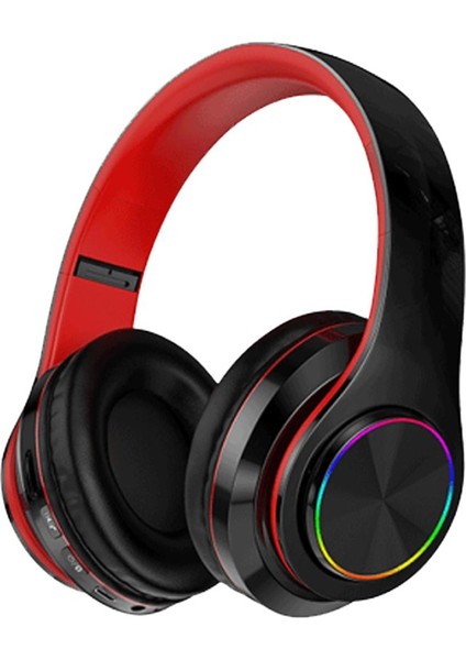 Hıfı Stereo Kablosuz Bluetooth W / Fm Radyo Sd Kart Yuvası Siyah + Kırmızı (Yurt Dışından)