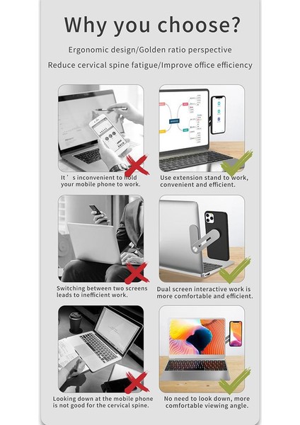 Laptop Yan Dağı Manyetik Bilgisayar Telefon Tutucu Genişletme Braketi Düz (Yurt Dışından) indirimleri