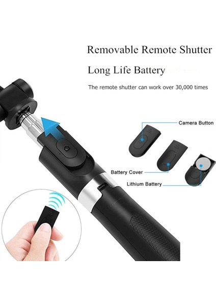 Selfie Sopa Tripod, Bluetooth Siyah Ile Taşınabilir Uzatılabilir Selfie Sopa (Yurt Dışından) fırsatları
