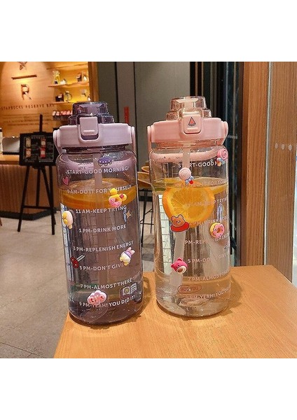 (Yeşil) 2000 ml Büyük Kapasiteli Spor Su Fincanı Spor Su Şişesi ile Saman Taşınabilir Plastik Su Şişesi Sevimli Dıy Küçük Aksesuarları (Yurt Dışından) fırsatları