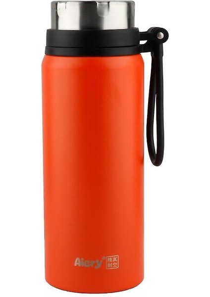 Spor Su Şişesi Paslanmaz Çelik Termos Kupası Ağız Şişesi Yalıtımlı Su Şişeleri (750ML) (Turuncu) (Yurt Dışından)
