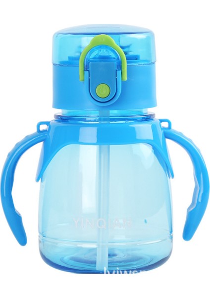 Saman Çocuklu Bebek Besleme Kupası Kolu Çocuklarla Içme Şişesi Öğrenin Çocuk Su Şişeleri Eğitim Kupası | Bebek Besleme Kupası | Straw (Mavi) ile Besleme Kupası (Yurt Dışından)
