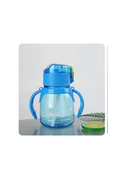 Saman Çocuklu Bebek Besleme Kupası Kolu Çocuklarla Içme Şişesi Öğrenin Çocuk Su Şişeleri Eğitim Kupası | Bebek Besleme Kupası | Straw (Mavi) ile Besleme Kupası (Yurt Dışından) fırsatları