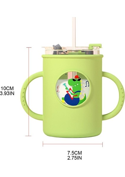 Anti Falling Bebek Süt Kupası Saman Silikon ile Çift Kolu Kol Çocuk Su Kupası Taşınabilir Çocuklar Gözlük Içme | Bardaklar (Yeşil) (Yurt Dışından) fırsatları