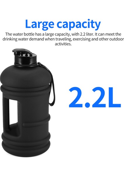 Siyah Büyük Kapasiteli Içecek Su Şişesi Çalkalayıcı Açık Seyahat Sızdırmaz Tritan Açık Piknik Bisiklet Tırmanma Büyük Kupası Sürahi | Spor Şişeleri (Yurt Dışından) fiyatları