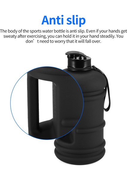 Siyah Büyük Kapasiteli Içecek Su Şişesi Çalkalayıcı Açık Seyahat Sızdırmaz Tritan Açık Piknik Bisiklet Tırmanma Büyük Kupası Sürahi | Spor Şişeleri (Yurt Dışından) modelleri