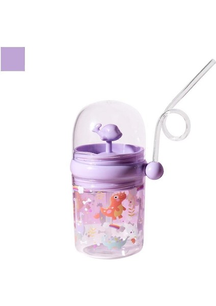 (Mor) 260 ml Çocuklar Komik Balina Su Sprey Içme Kupası Karikatür Besleme Şişeleri ile Portatif Sızdırmaz Çocuk Bardaklar Drinkware (Yurt Dışından)