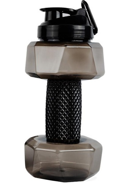 Homemiyn Taşınabilir Spor Su Kupası Spor Şişesi, 2200ML Büyük Kapasiteli Kupası, Dumbbell Şekli (2200ML) (Siyah) (Yurt Dışından)