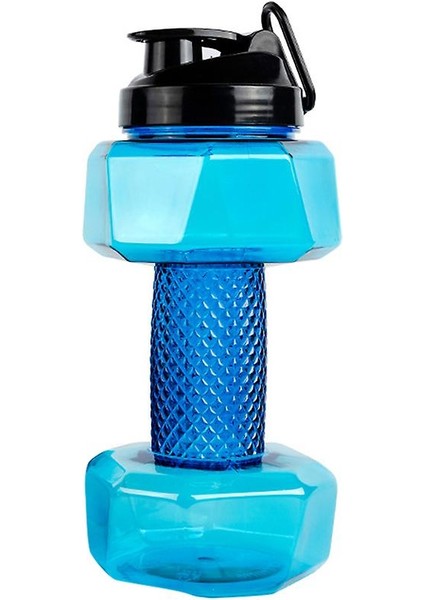 Su Bardağı, 2.2l Geniş Kapasiteli Halter Şeklindeki Su Şişesi, Çok Fonksiyonlu Spor Plastik Su Bardağı Bpa Içermez (14X14X31CM) (Mavi) (Yurt Dışından)