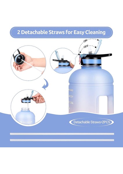 3.78L Su Şişesi ve Büyük Kapasiteli Sızdırmaz Fitness Spor Su Şişesi (Bluepink) (Yurt Dışından) fırsatları