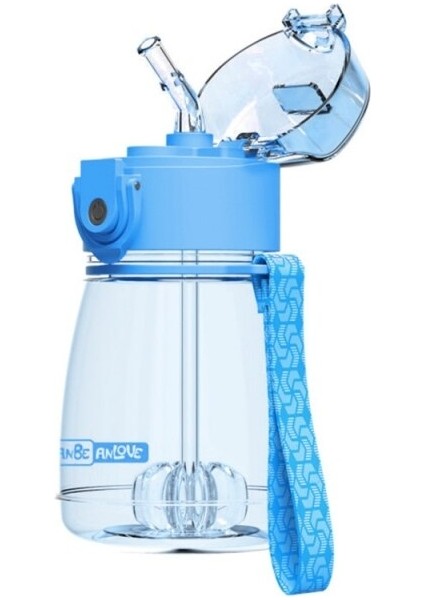 Çocuklar Saman ile 300 ml Şeffaf Çocuk Spor Su Şişesi Güvenlik Pp Bebek Anti Choked Sippy Besleme Öğrenme Bardak | Bardaklar (Mavi) (Yurt Dışından)