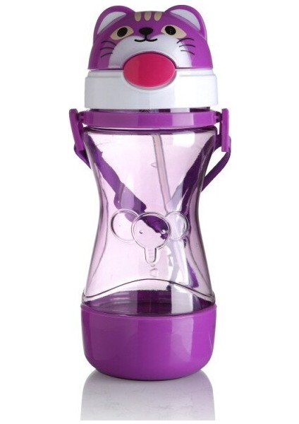 450 ml Bebek Çocuk Saman Fincan Içecek Su Kupası Kolu ile Sevimli Su Suyu Eğitim Şişesi Çocuk Bardak Çocuk Hediye | Kolu ile Kupası | Bebek Içme Kupası (Mor) ile Kupası (Yurt Dışından)