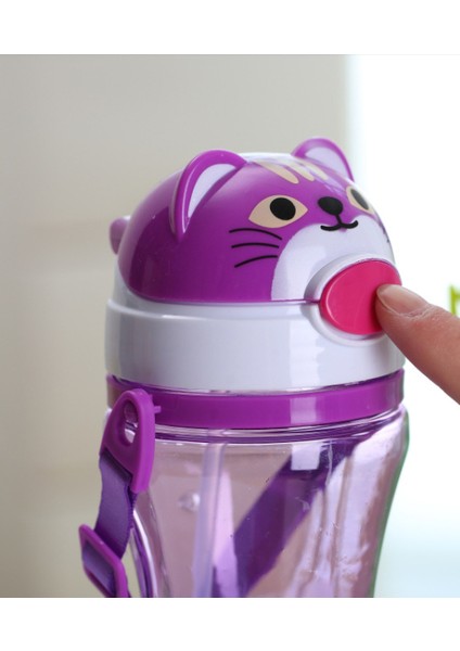 450 ml Bebek Çocuk Saman Fincan Içecek Su Kupası Kolu ile Sevimli Su Suyu Eğitim Şişesi Çocuk Bardak Çocuk Hediye | Kolu ile Kupası | Bebek Içme Kupası (Mor) ile Kupası (Yurt Dışından)
