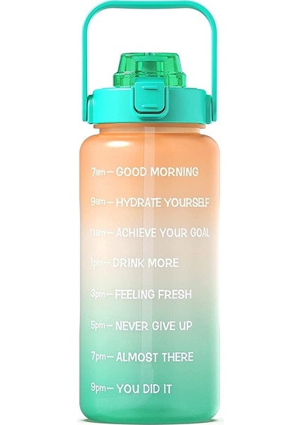 Yarım Galon Su Şişesi ile Zaman Işaretleyici ve saman 64 Oz Bpa Ücretsiz Büyük Motive Edici Spor Su Şişesi Sızdırmaz | Spor Şişeleri (Yurt Dışından)