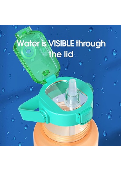 Yarım Galon Su Şişesi ile Zaman Işaretleyici ve saman 64 Oz Bpa Ücretsiz Büyük Motive Edici Spor Su Şişesi Sızdırmaz | Spor Şişeleri (Yurt Dışından) fiyatları