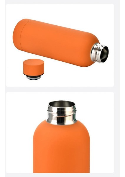 Homemiyn 600 ml Açık Spor Su Şişesi Kapalı Spor Su Şişesi Buzlu Paslanmaz Çelik Yalıtımlı Su Şişesi (600ML) (Turuncu) (Yurt Dışından) fiyatları