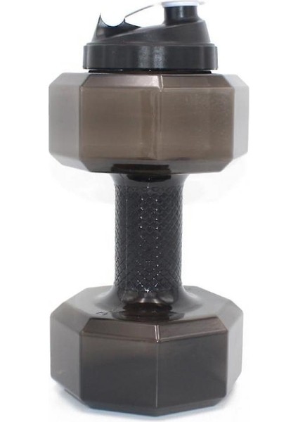 2.2 L Dumbbell Şekilli Su Şişesi, Büyük Kapasiteli Çevirme Üst Sızdırmaz Kapak (Siyah) (Yurt Dışından)