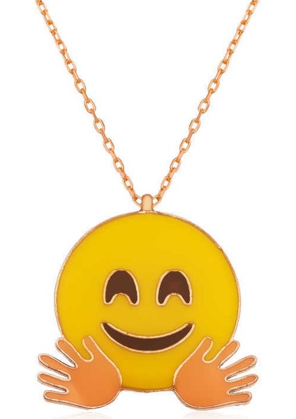 ​gümüş El Sallayan Emoji Bayan Kolye