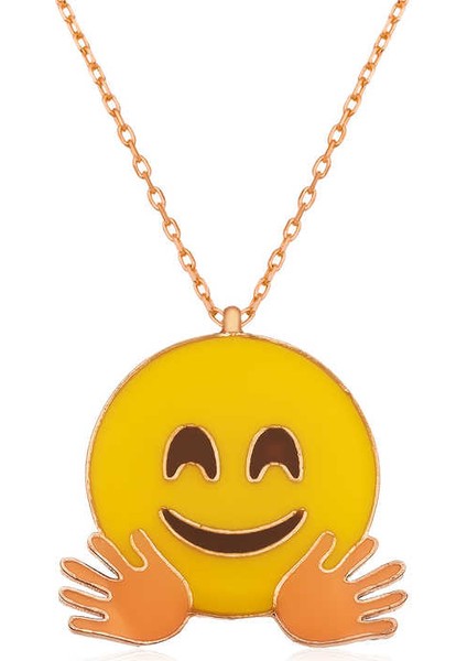 ​gümüş El Sallayan Emoji Bayan Kolye