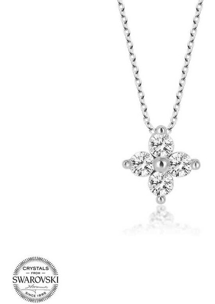 Swarovski Taşlı Gümüş Çiçek Bayan Kolye modelleri