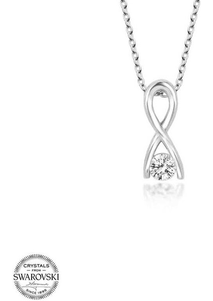 Swarovski Taşlı Gümüş Sonsuzluk Bayan Kolye