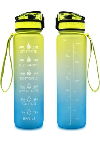 Degrade Buzlu Seyahat Kupası 1000ML Uzay Kupası Büyük Kapasiteli (Yellowblue) (Yurt Dışından) modelleri