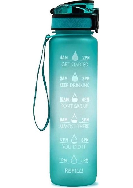 Degrade Buzlu Seyahat Kupası 1000ML Uzay Kupası Büyük Kapasiteli (Yeşil) (Yurt Dışından)